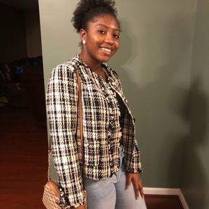 Zara Basic Collection Black&white tweed blazer